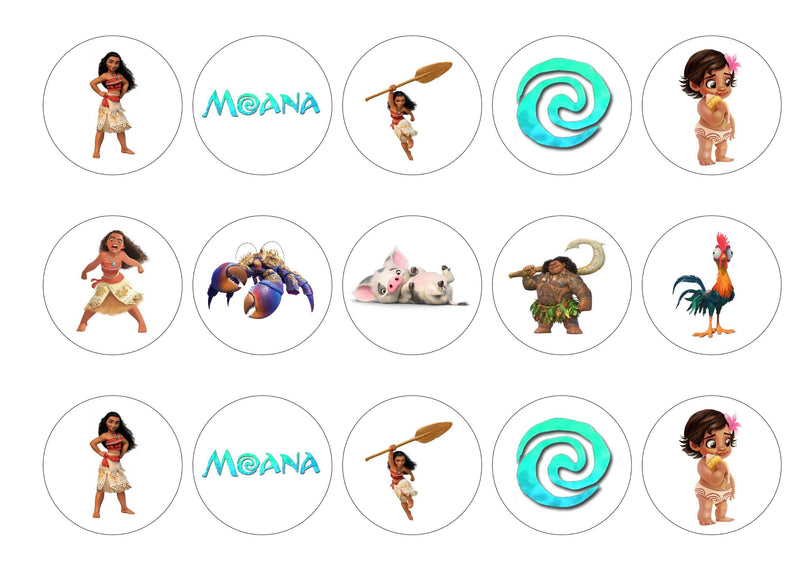 Edible Moana Personalised Icing Cake Toppers Various Options 7 Cupcake Decorations Cake Toppers Home Garden