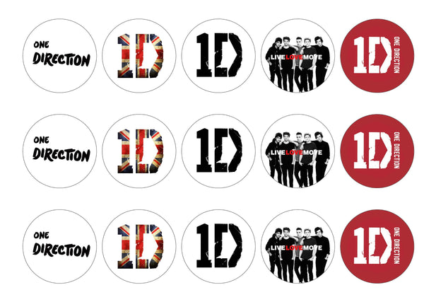 Edible Cake Toppers One Direction Logos Edibilis