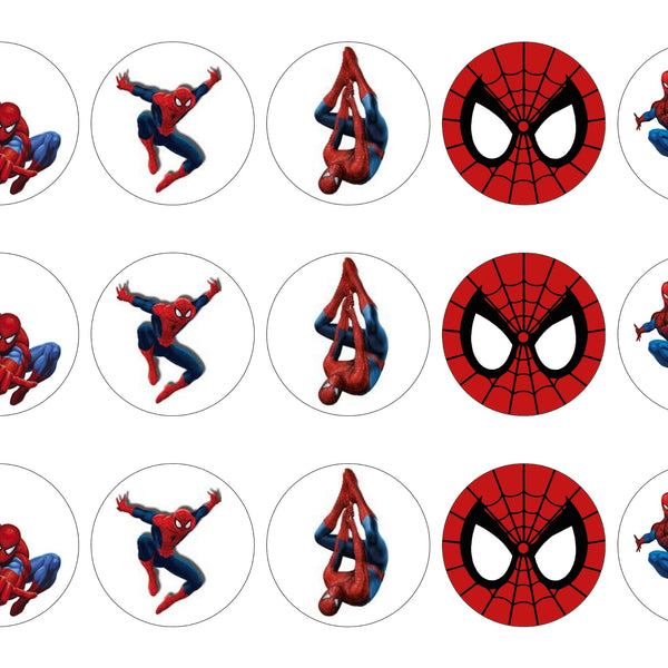 edible spiderman cupcake toppers