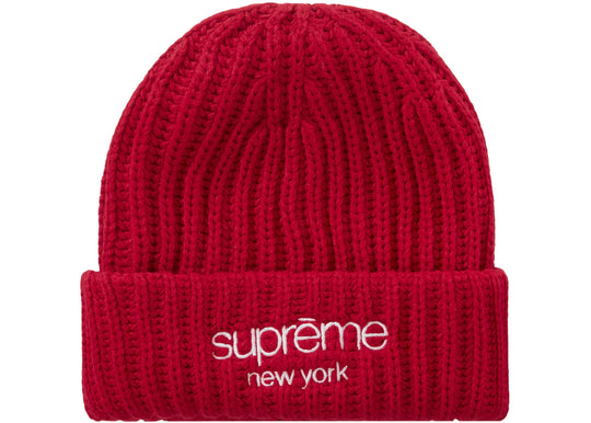 Supreme Classic Logo Chunky Beanie RED 赤-