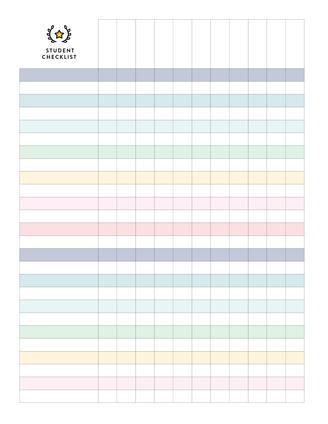 Daily Student Checklist Template