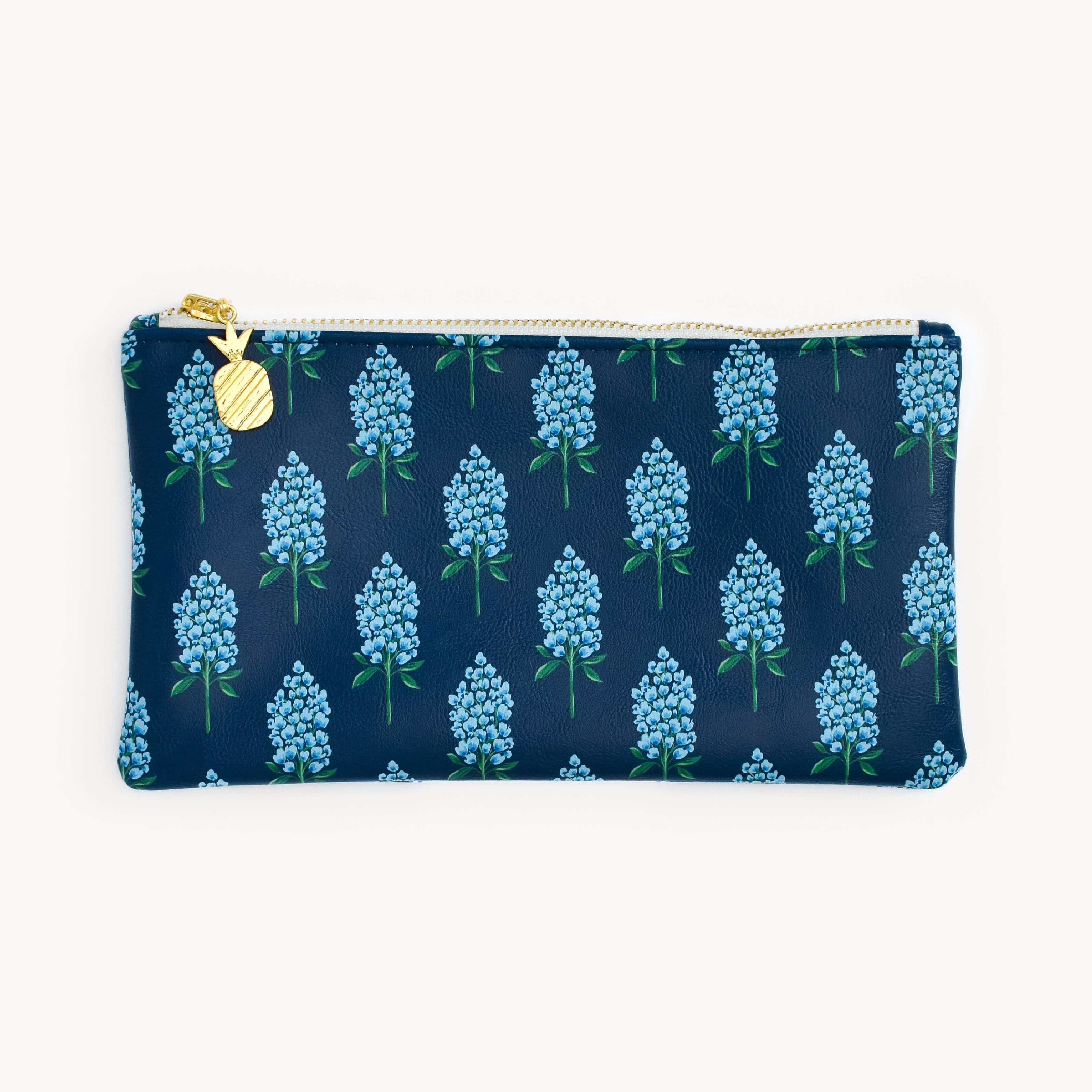 Pencil Pouch, Navy Bluebonnets