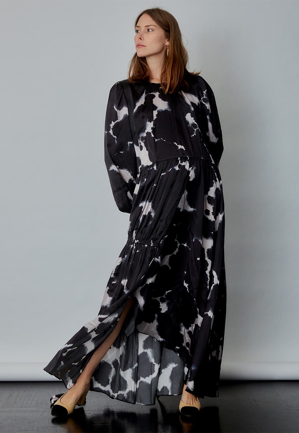 Oxidised Maxi Dress in Blotted Ink – Aje