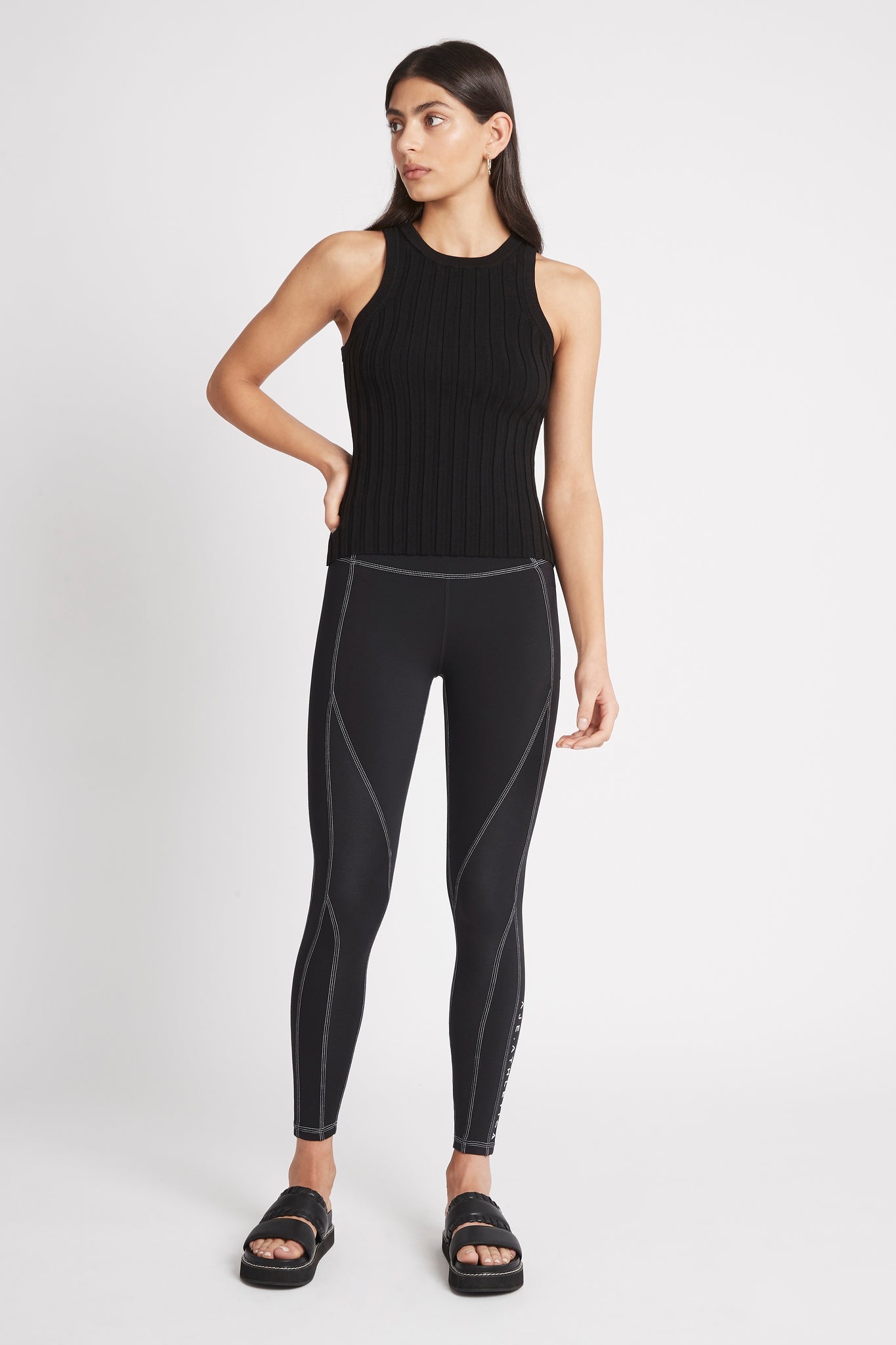 Hydra Racer Knit Ribbed Top | Black | Aje – AJE ATHLETICA AU