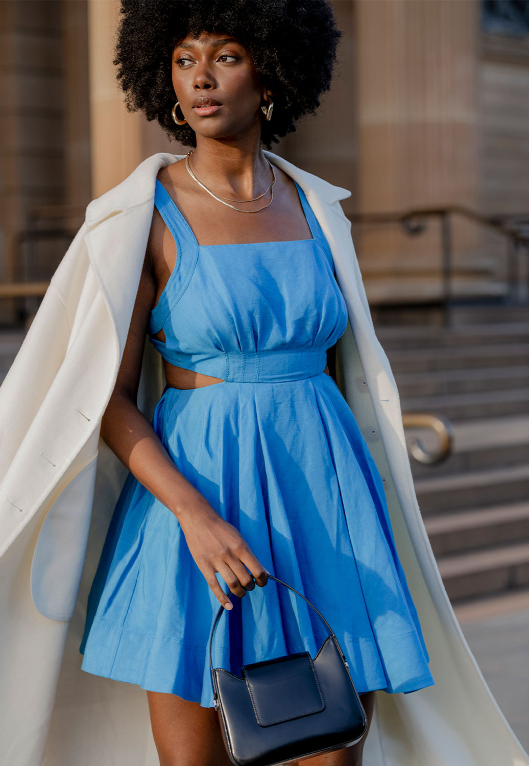 Clara Tie Back Mini Dress | Azure Blue | Aje – Aje AU