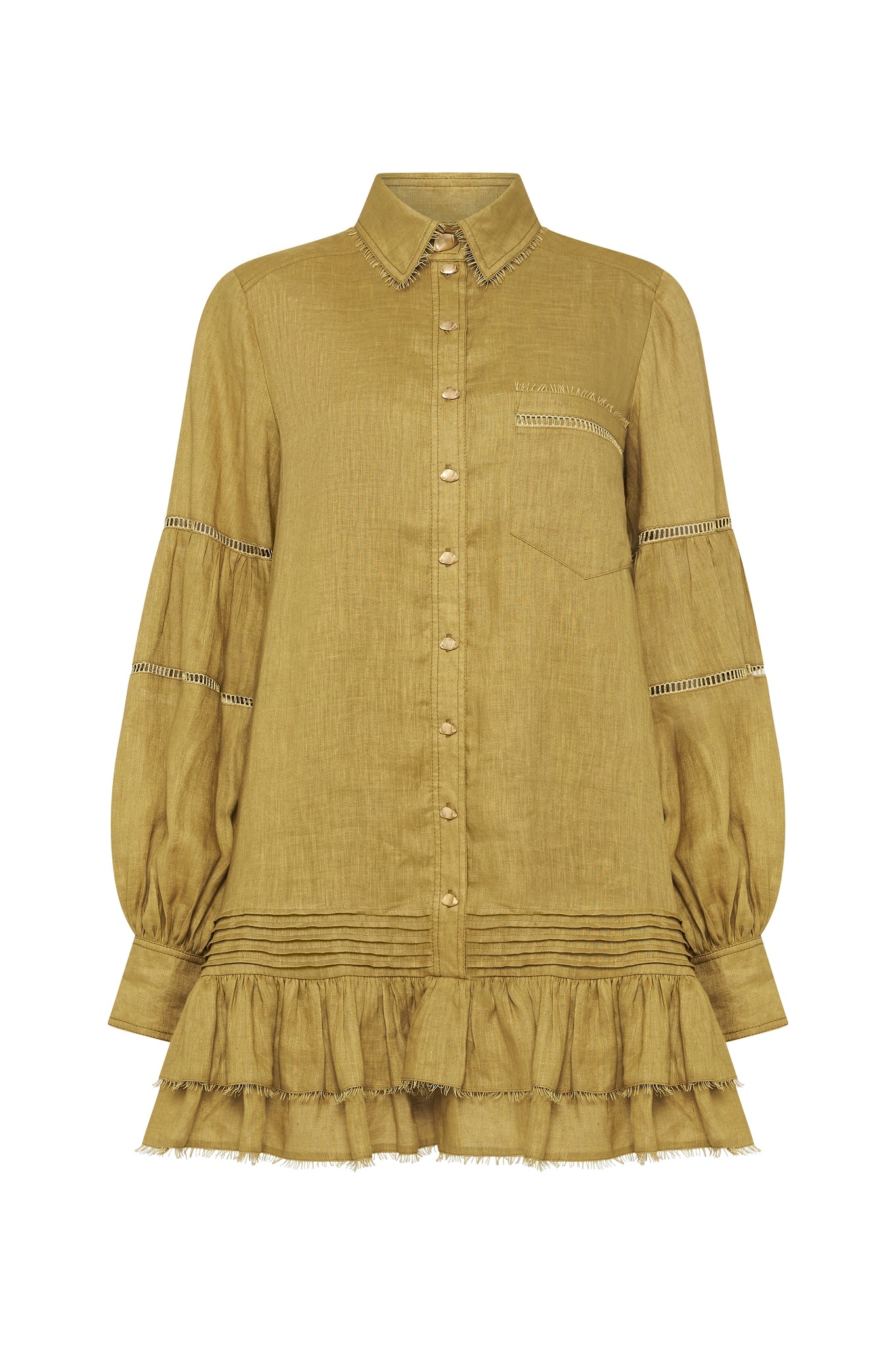 Lotus Shirt Dress, Ivory