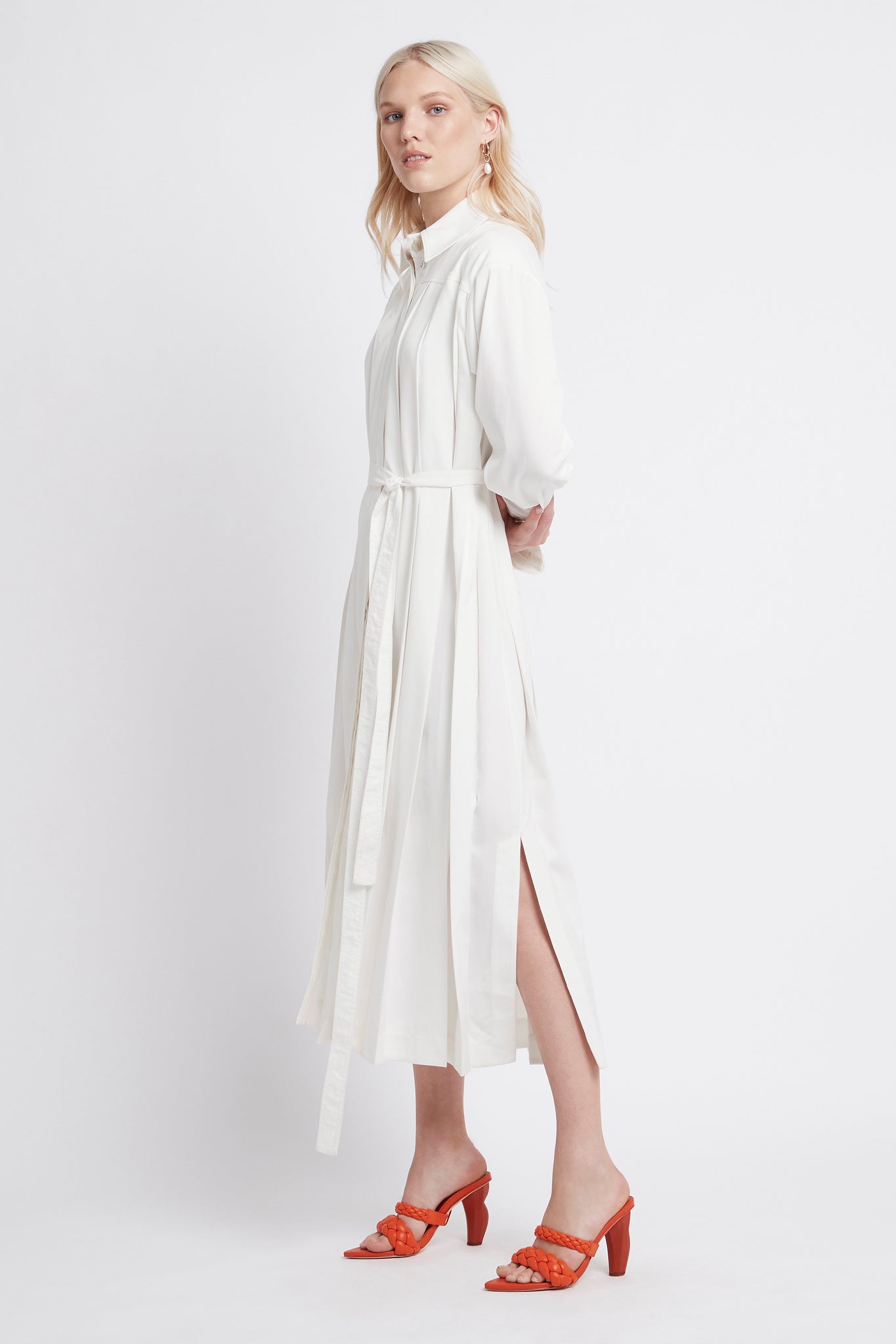 Modest Belted Dress in Ivory – Aje