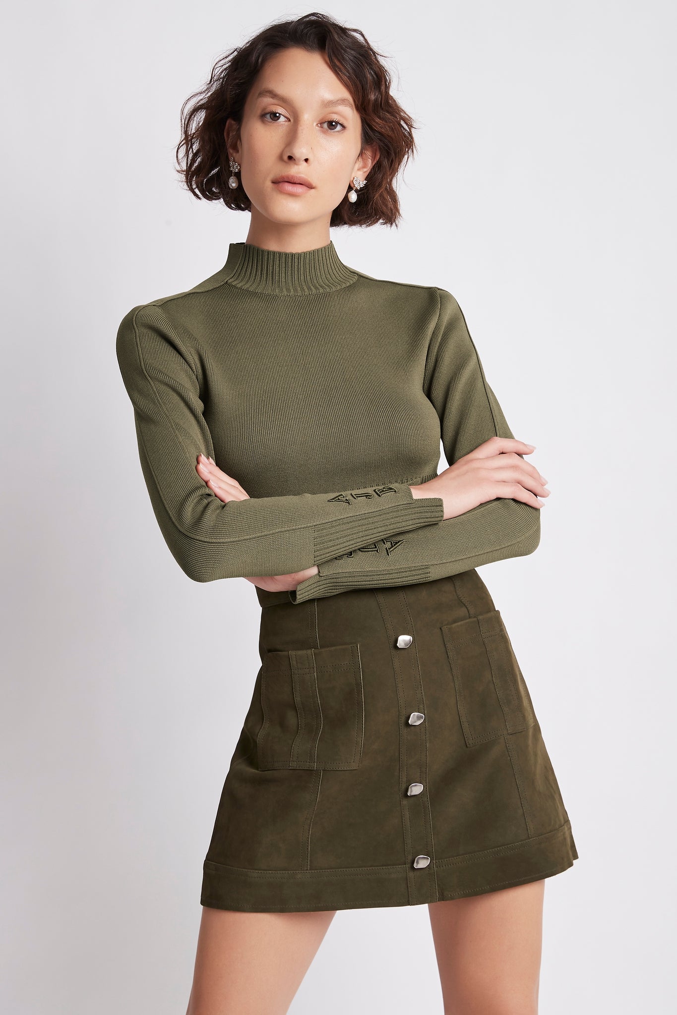 corduroy skirt khaki