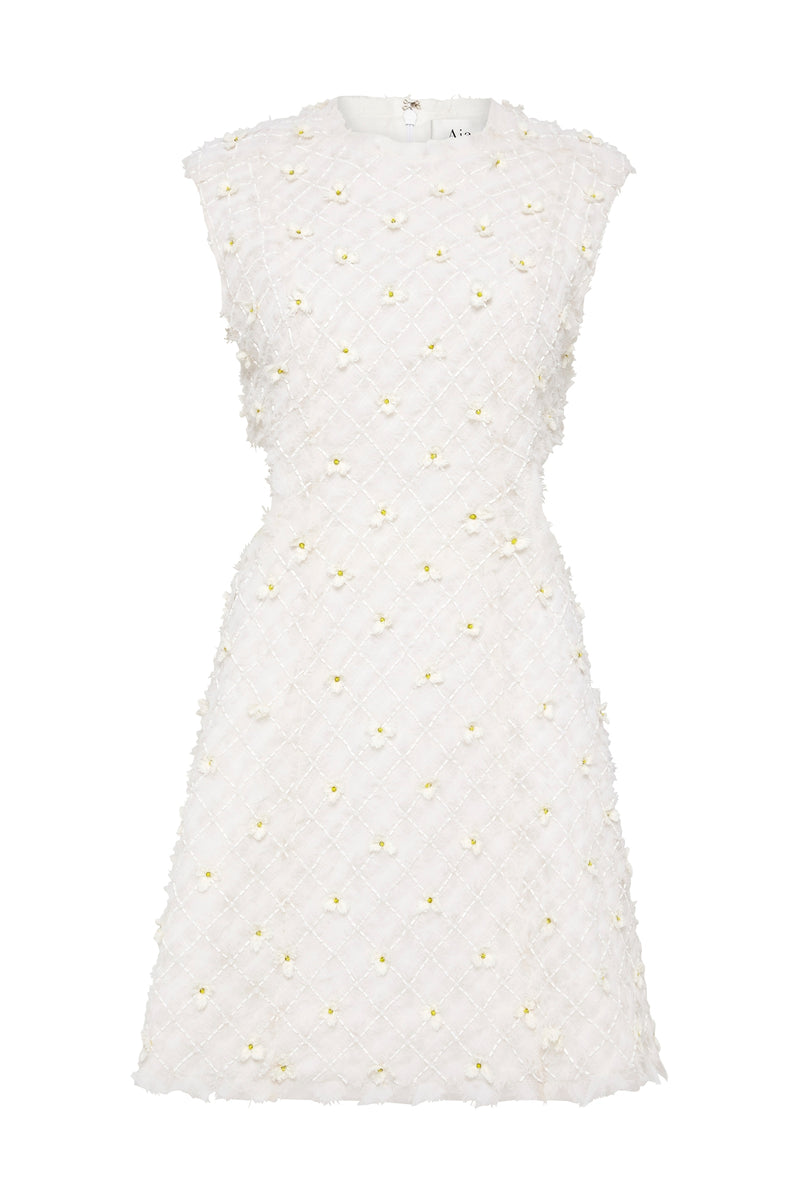 Mirage Cut Out Mini Dress Ivory and Citrus Yellow – Aje