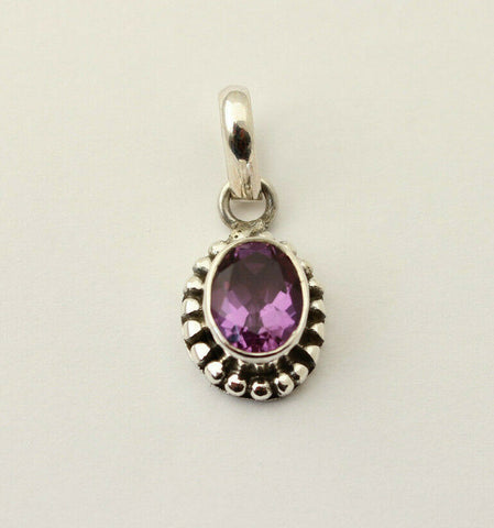 Alexandrit (Synthetisch) Anhänger in 925 Silber Edelstein Schmuck Facettiert