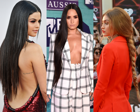 Celebrities wearing a long and silky straight hair extensions!