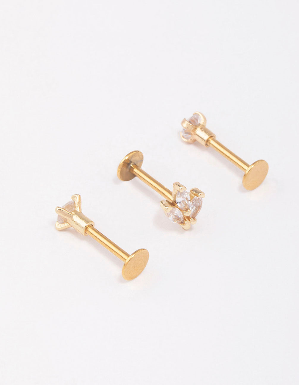 14k Gold Marquise Diamond Flat Back Earrings | Vansweden Jewelers