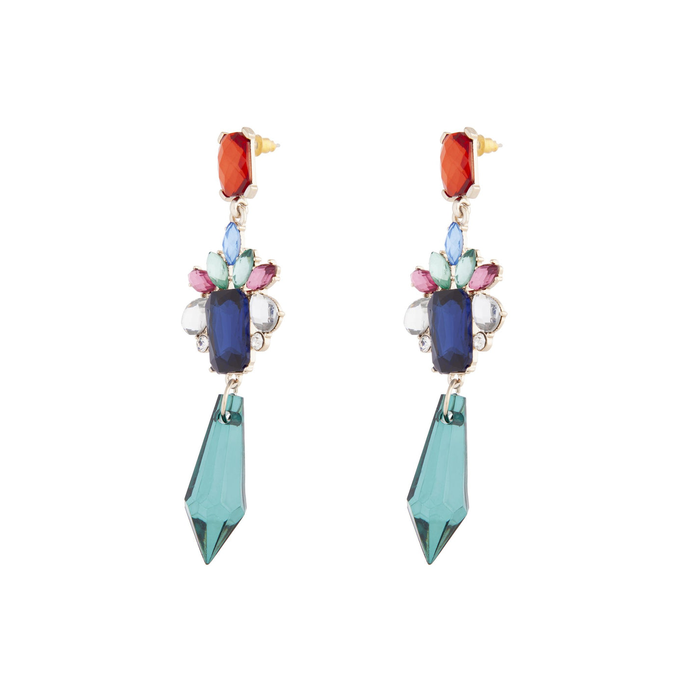 Multi Coloured Faceted Jewel Statement Earring | Lovisa UK | Lovisa ...