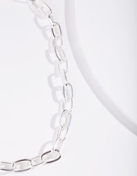 Real Silver Plated Chain Choker - link has visual effect only
