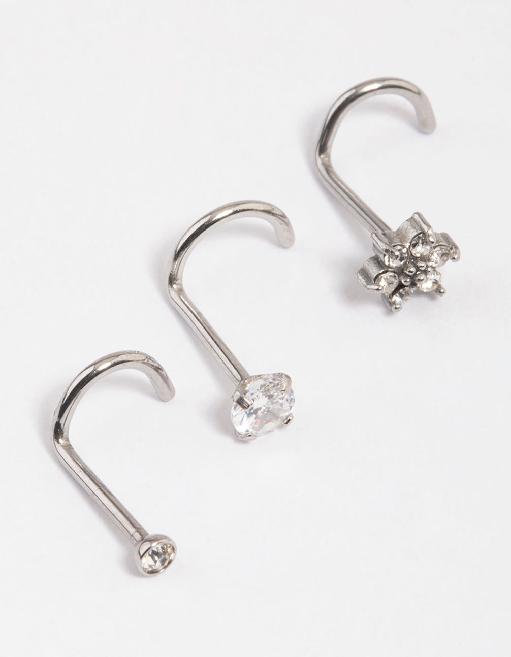 Surgical Steel Ball Diamante Nose Jewellery Pack - Lovisa