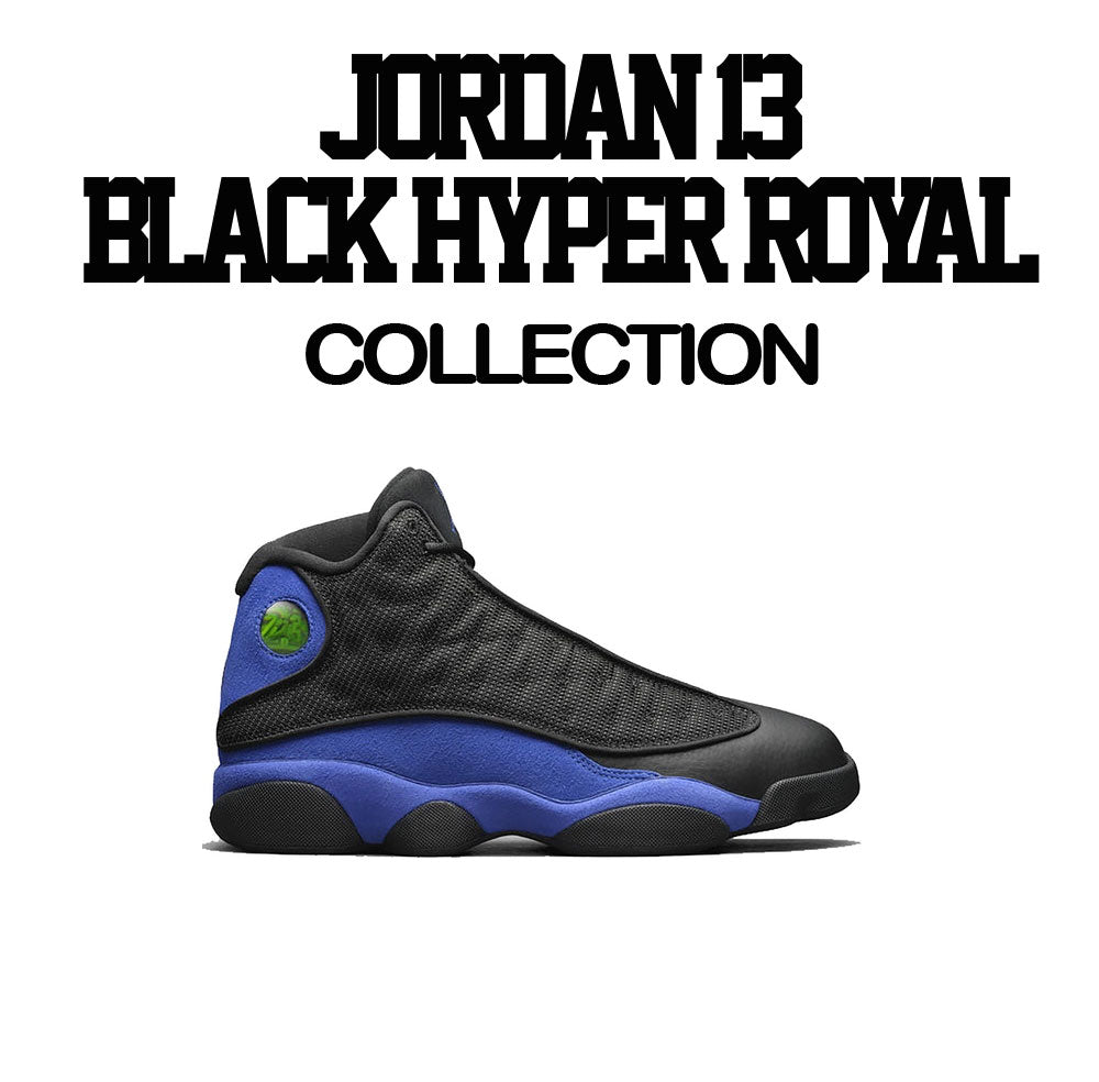 Jordan 13 Black Hyper Royal Shirts Match Retro 13 S Sneaker Tees