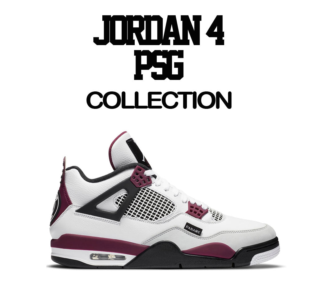 Jordan 4 Psg Bordeaux Sneaker Tees Match Retro 4s Paris Saint Germain