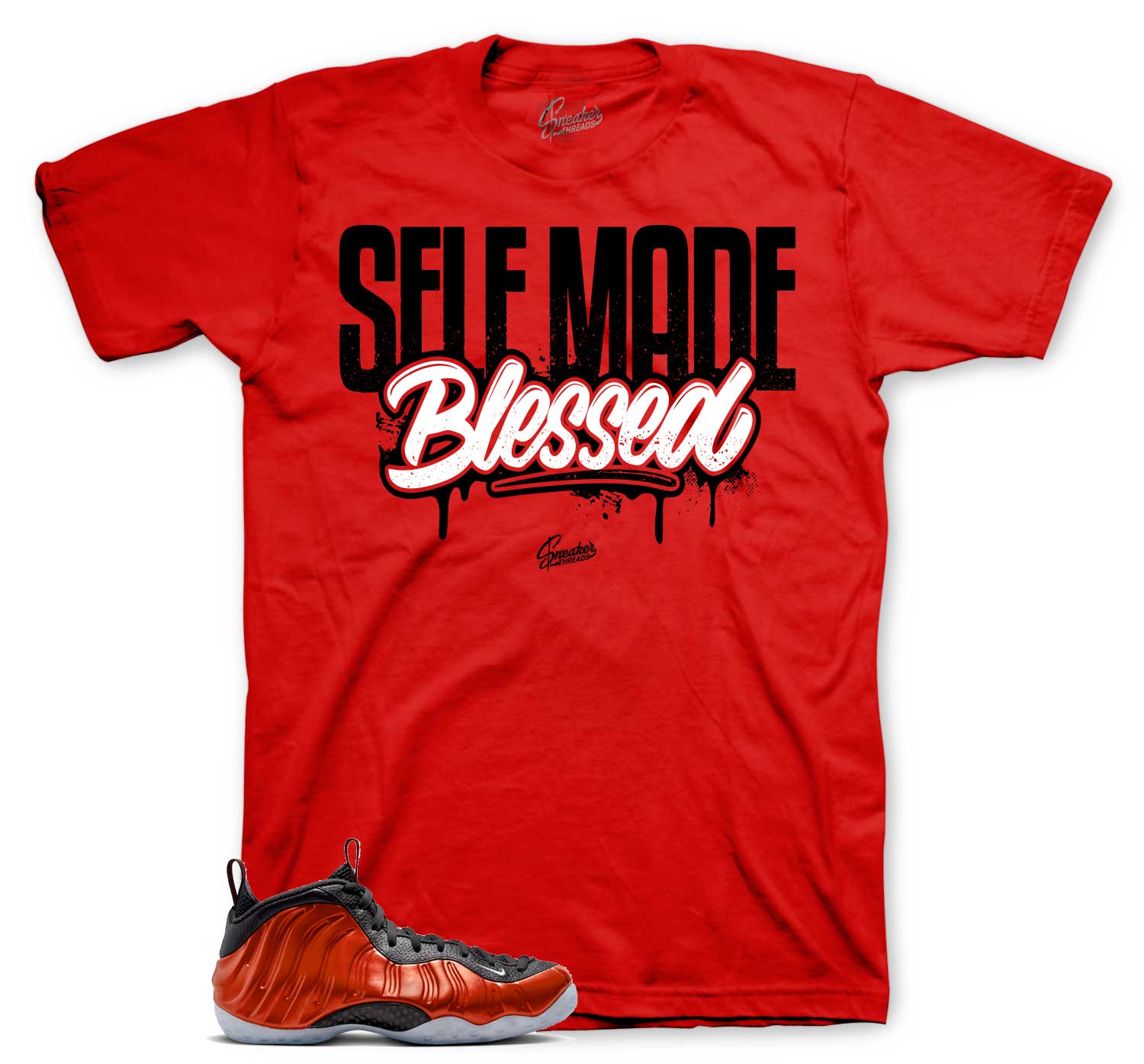 Foamposite Metallic red Tees & sneaker outfits | self made Shirt