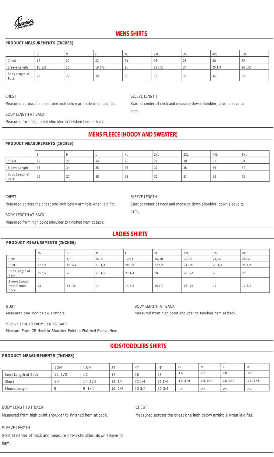 kyrie 4 size chart