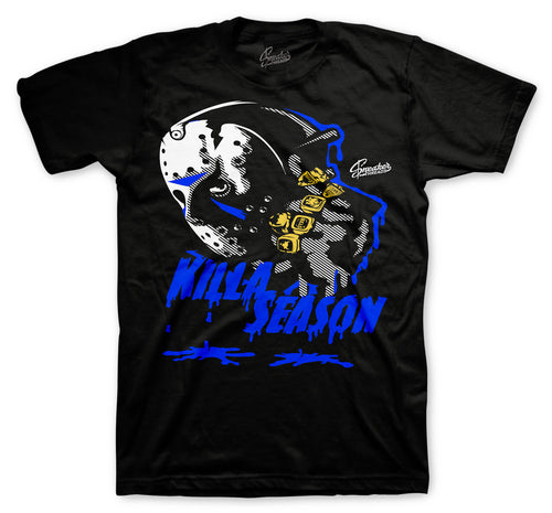 blue and black jordan 12 shirt