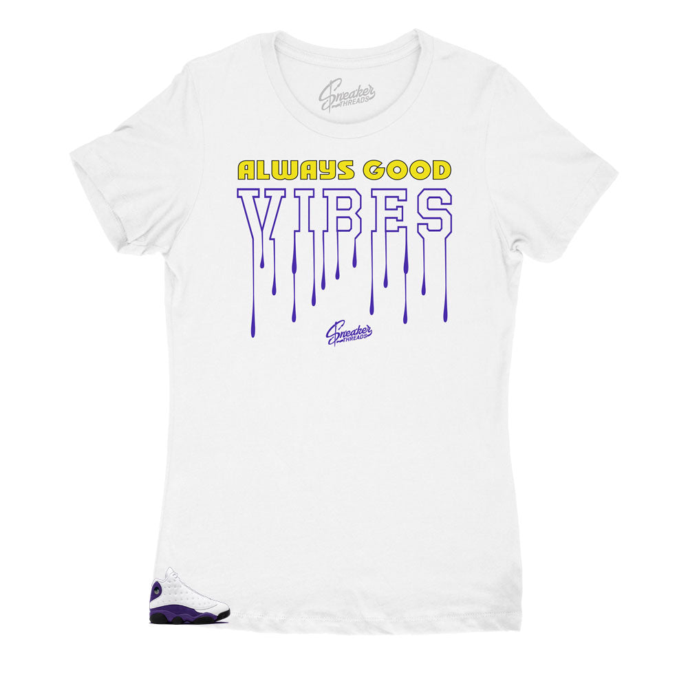 jordan 13 lakers shirt