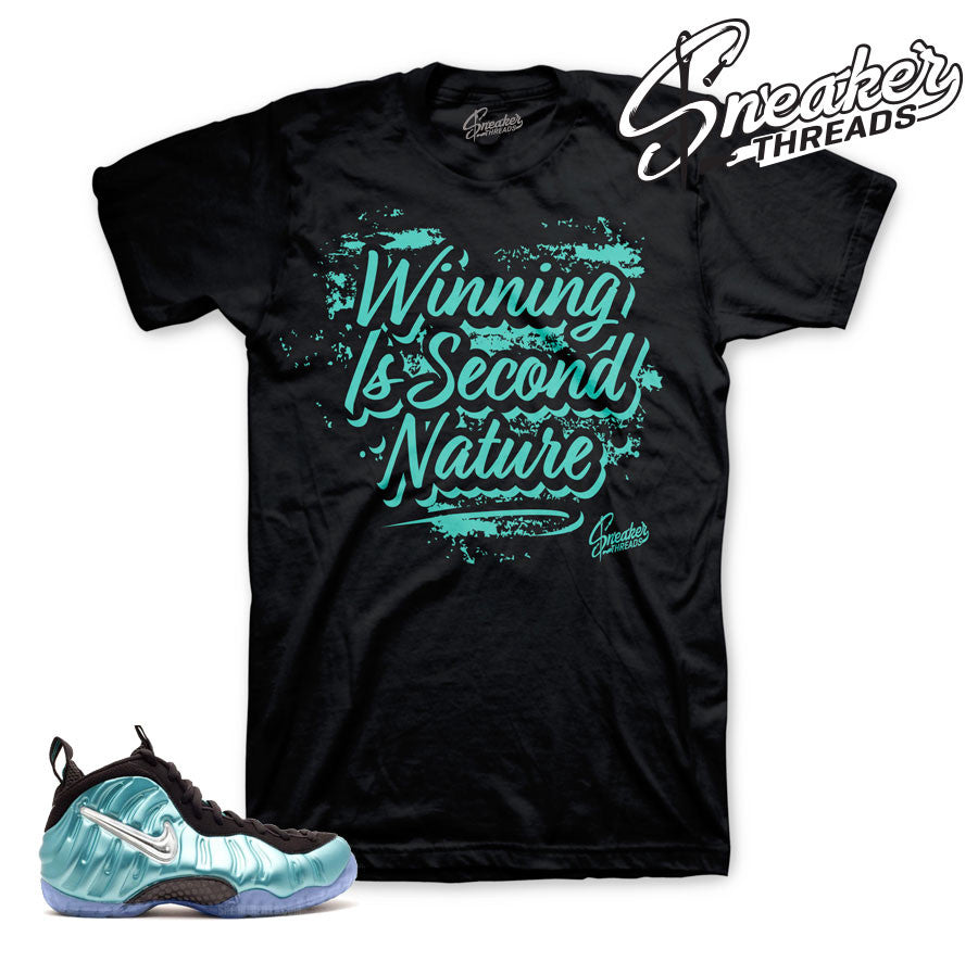 Foamposite island green official matching tees shirts.