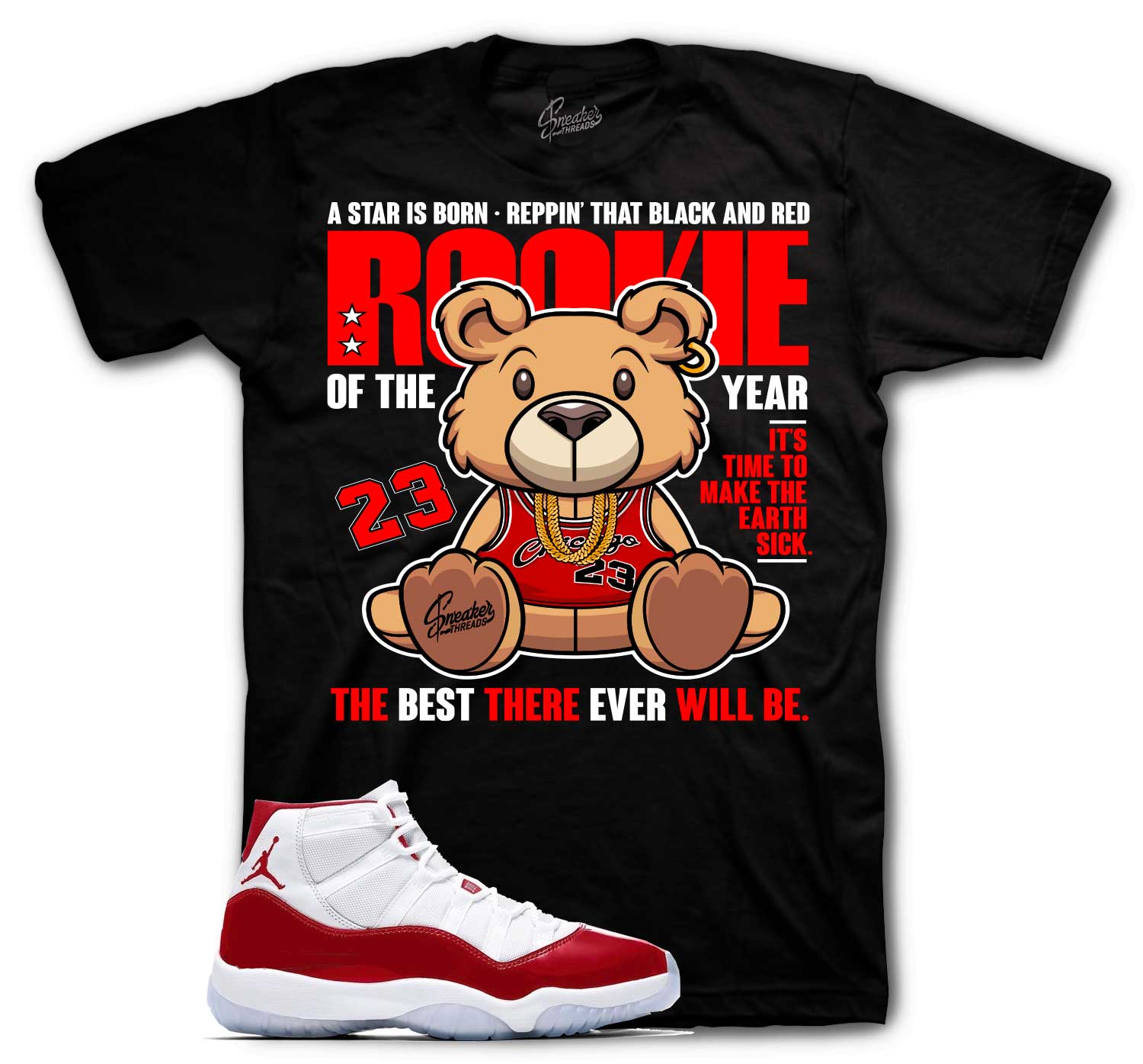 Jordan 11 Cherry Sneaker Tees & Shirts University Red | Bear Shirt