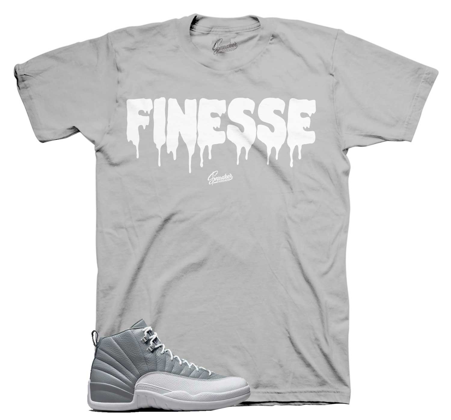 grey and white jordan 12 outfit