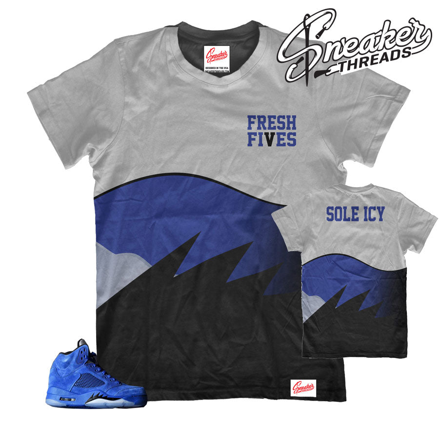 jordan 5 blue suede shirt