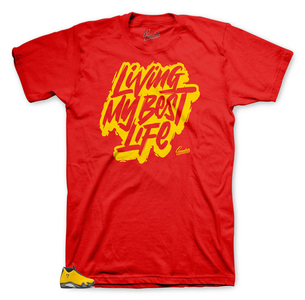 red and gold jordan shirt