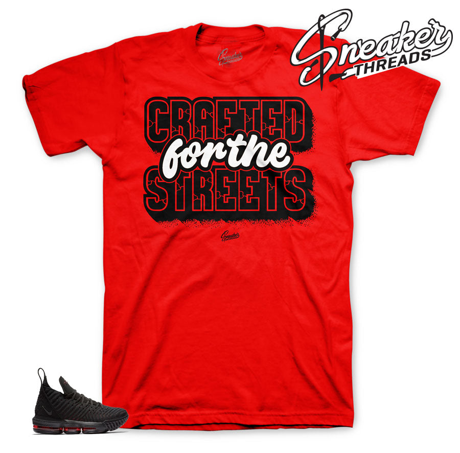 Lebron 16 bred sneaker tees match lebron 16 shoes.