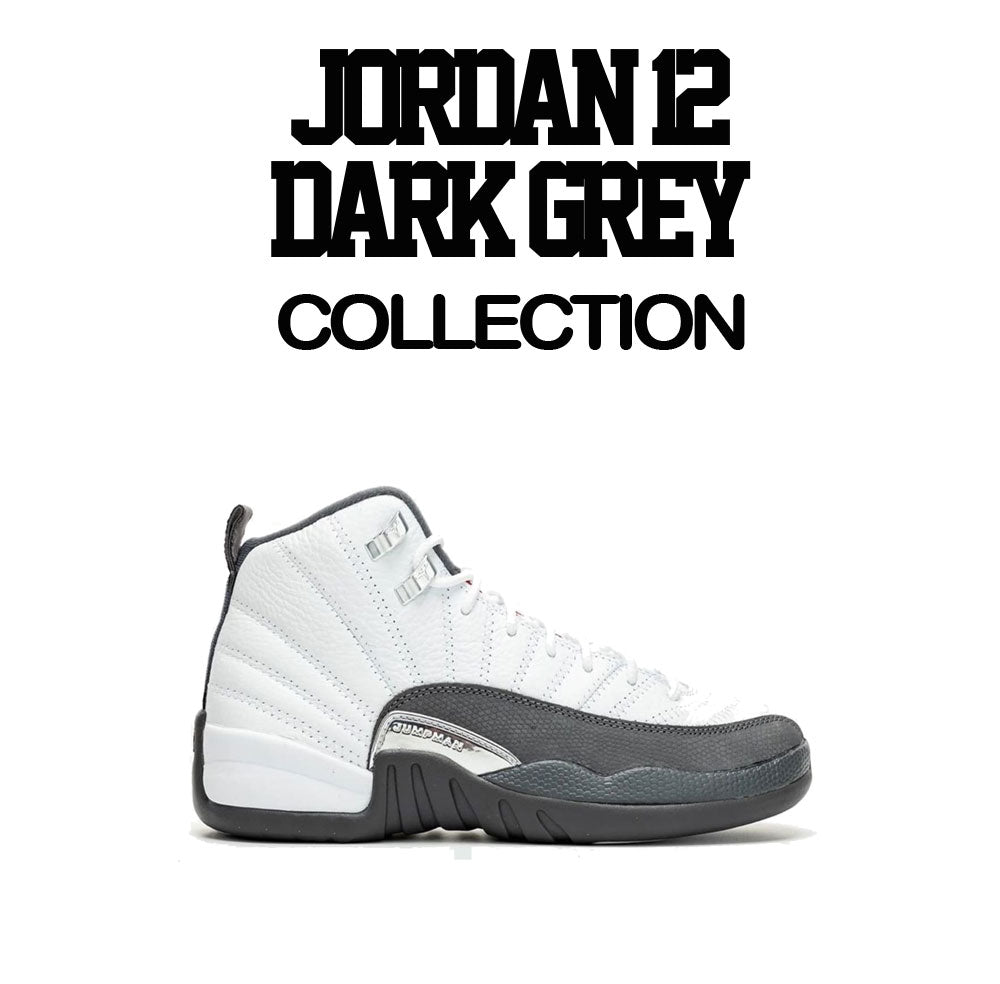 jordan 12 white dark grey shirt