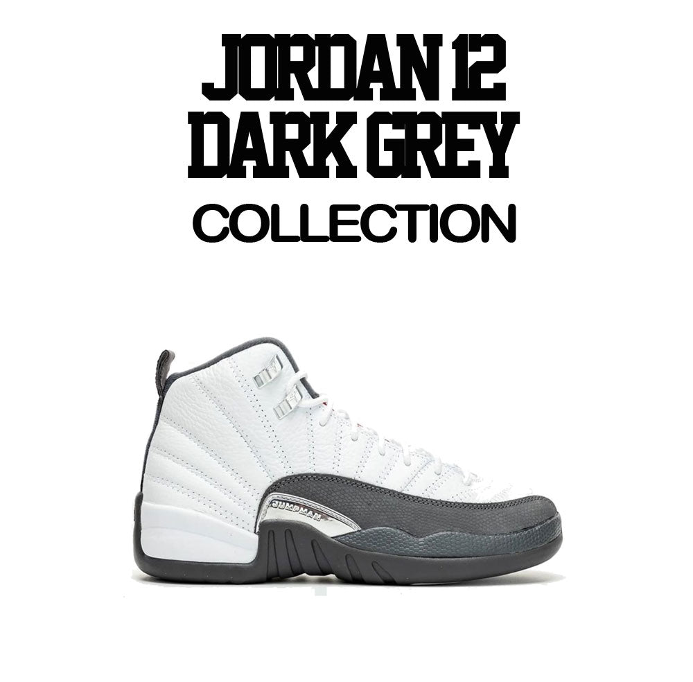 white dark grey 12s shirt