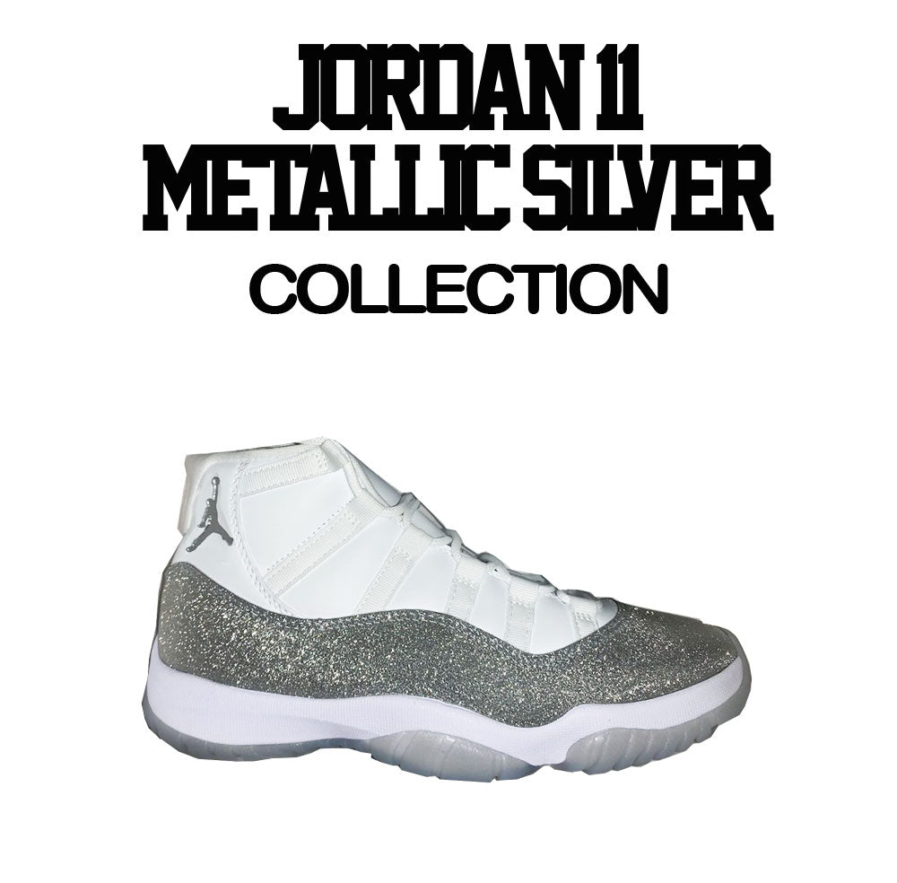 metallic silver jordan 11 shirt