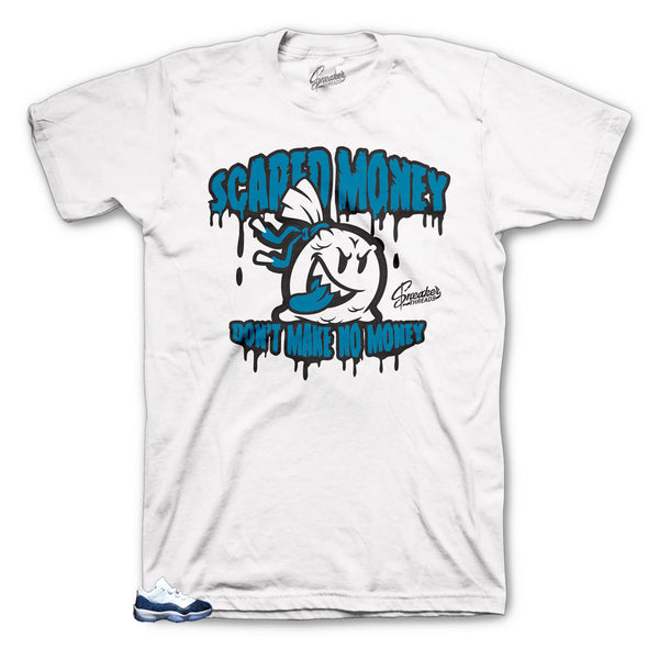 Retro 11 Blue Snakeskin Scared Money Shirt