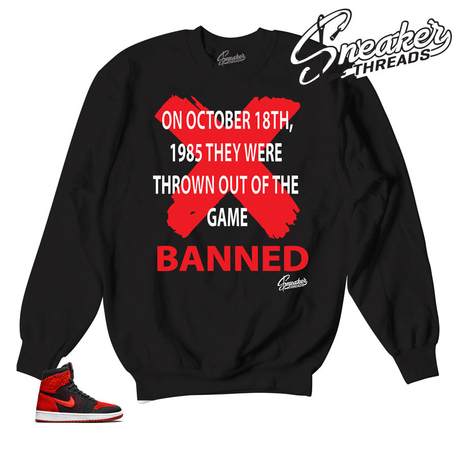 Jordan 1 Flyknit Sweater Match Retro 1 Banned Sneaker Crewnecks