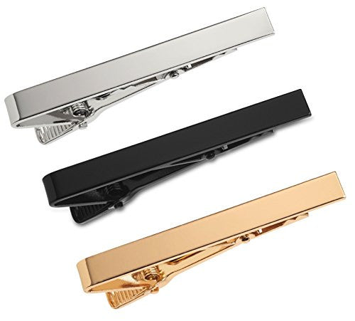 Puentes Denver 3 Pc Mens Tie Bar Set, Pinch Clasp, 2.1 Inch, Silver, B ...