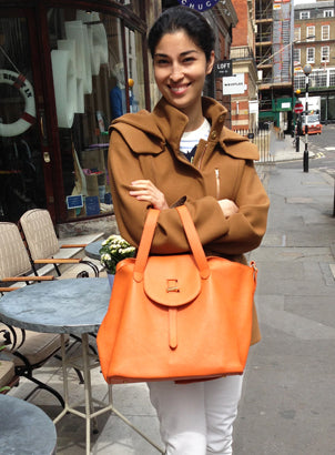 WHAT SHE WORE: Olivia Palermo with tan One by Meli Melo Thela bag