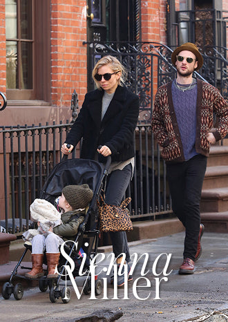 Sienna Miller with a Thela Mini Cheetah Print Calf Hair