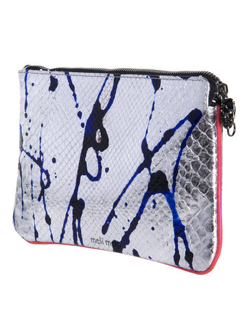 Silver Splatter Snake Clutch