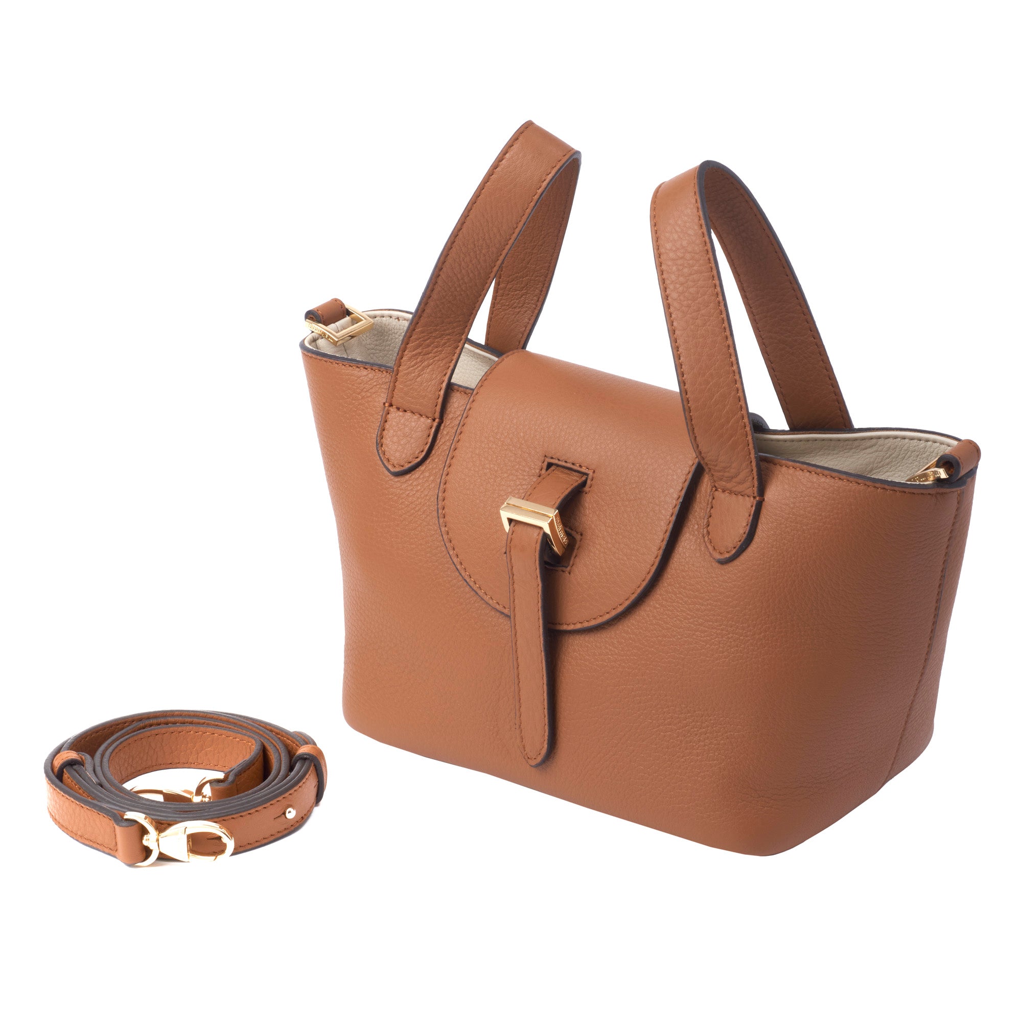 Meli Melo Thela Mini Tan and Lamb with Zip Closure Cross Body Bag for Women