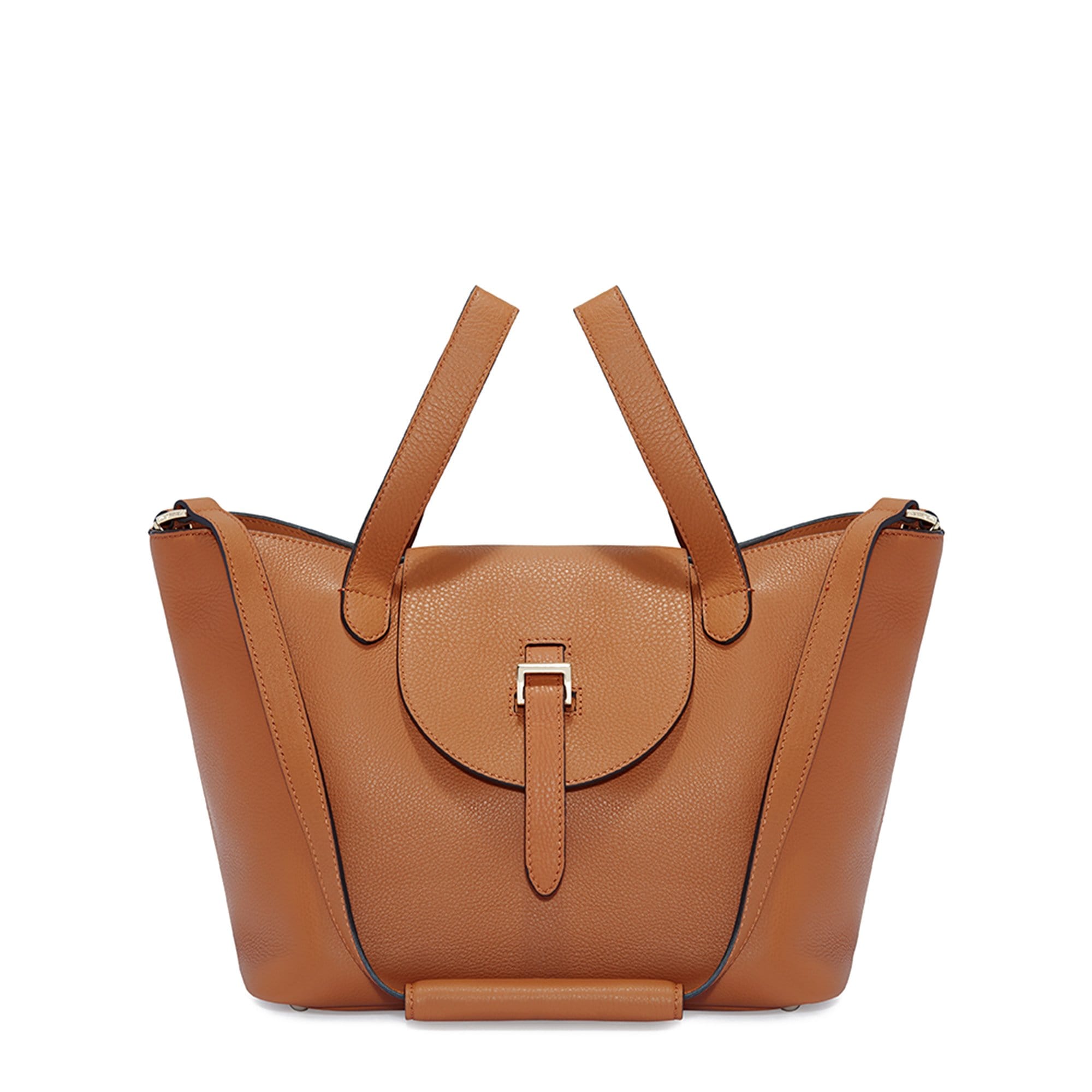 brown leather handbag