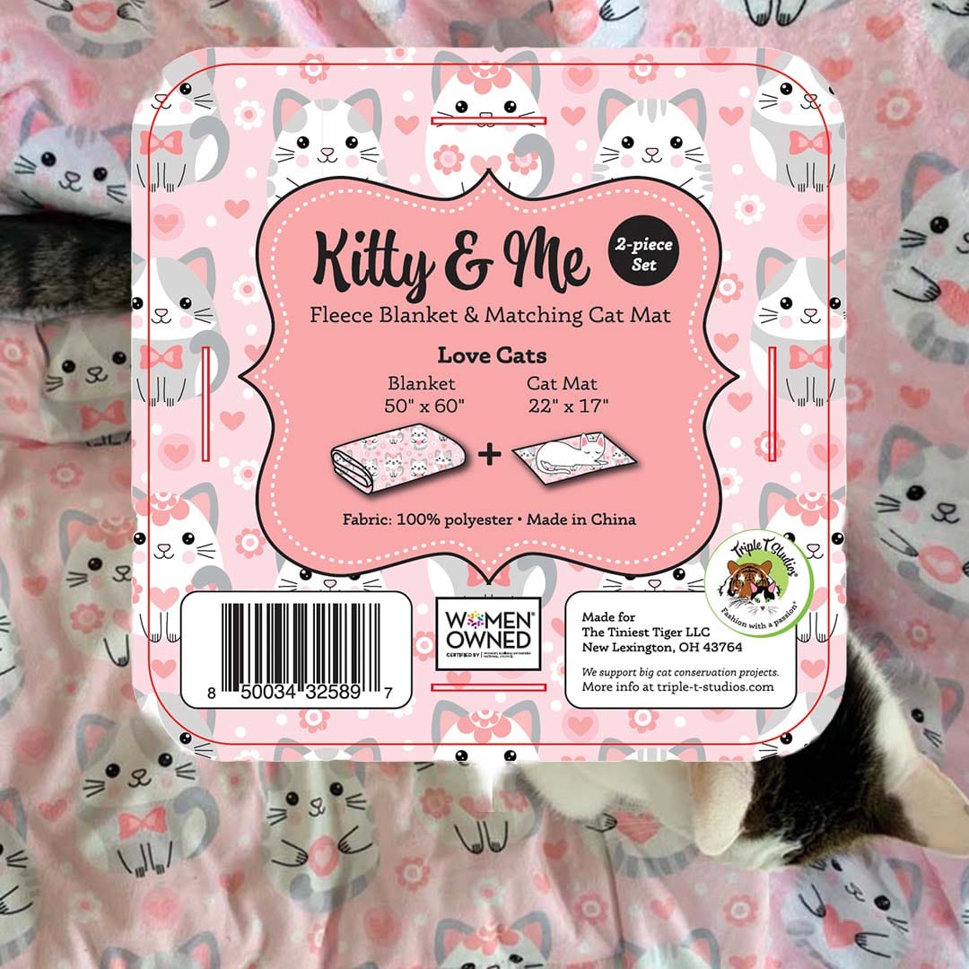 Image of Kitty & Me | Fleece Cat Blanket and Cat Mat