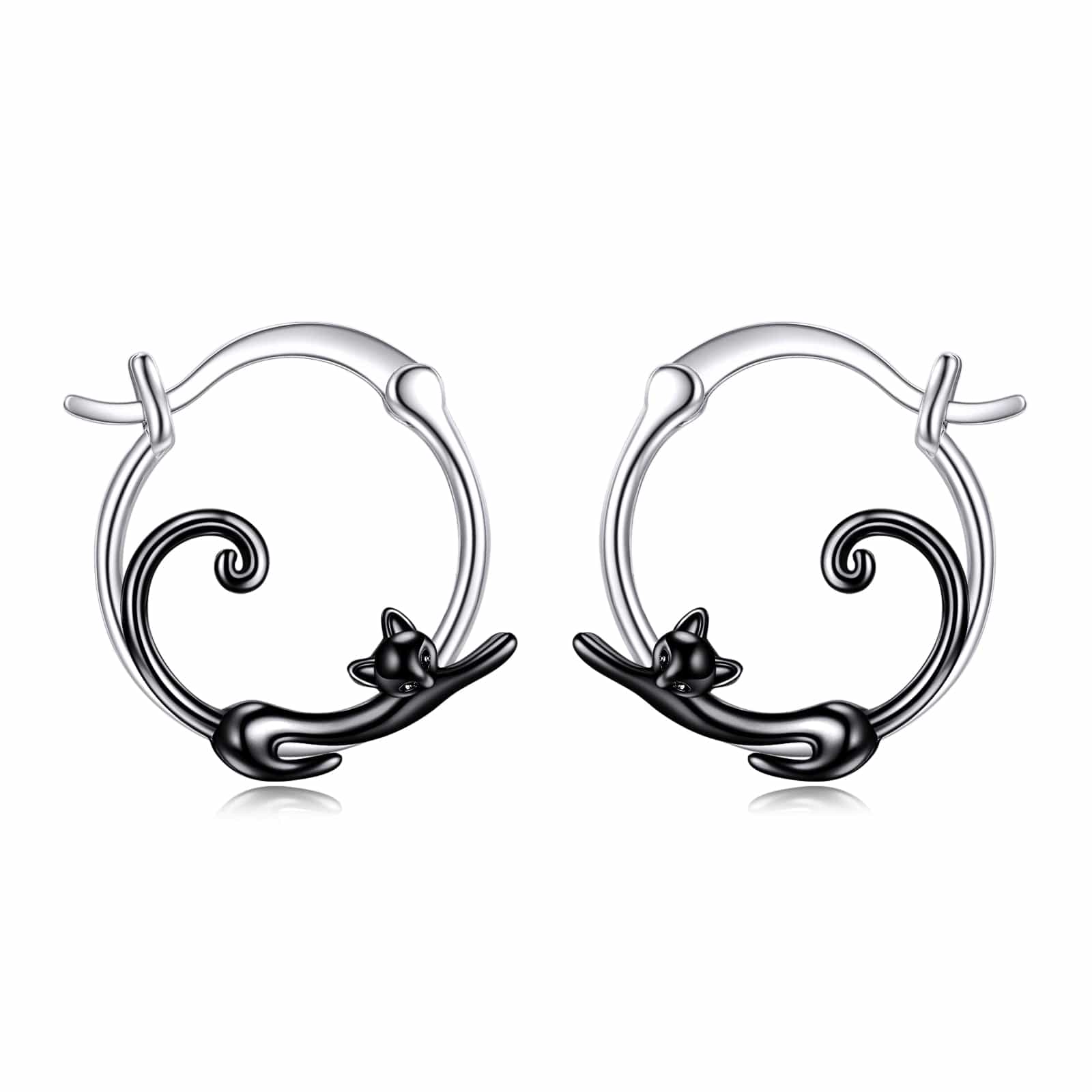 Image of Small Hoop Cat Earrings