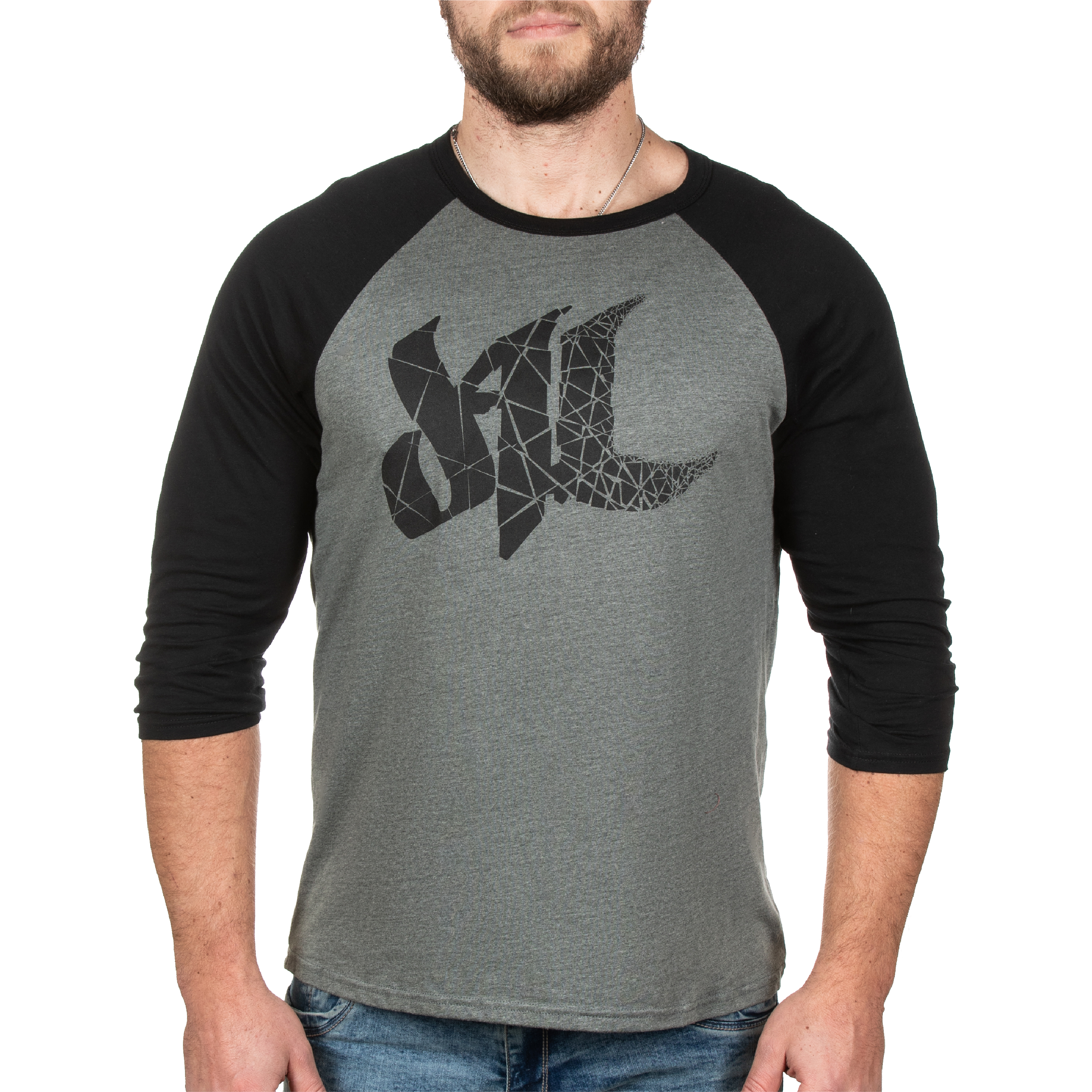  Fragmented Raglan Tee - Deep Heather 