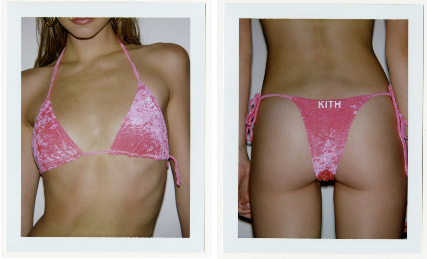 frankies bikinis x kith crushed velvet bikini top and skirt