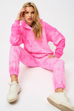 pink sweatpants and hoodie set