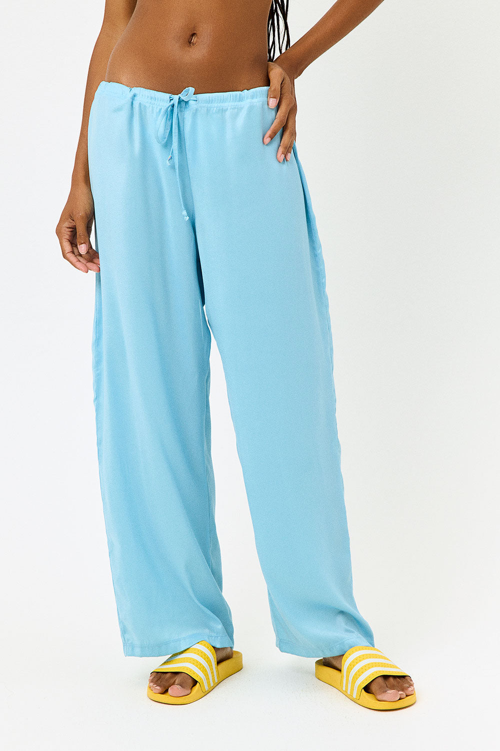 Michelle Low Rise Wide Leg Pants - Baby Blue