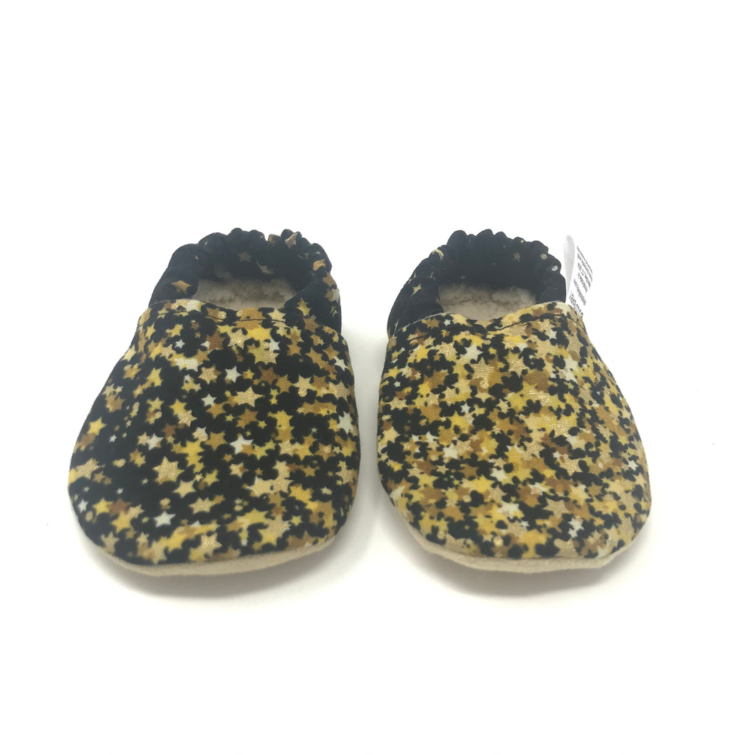 black glitter moccasins