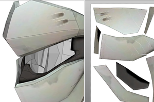 genji helmet pepakura scale